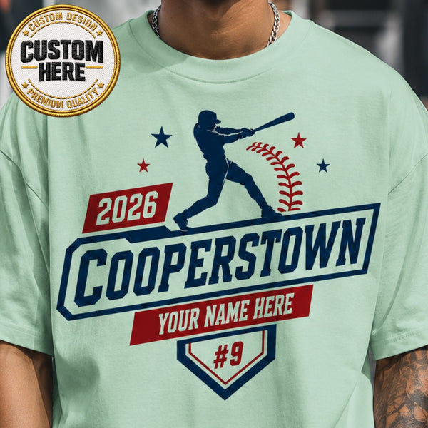 Custom Baseball Shirt, Personalized Team Tee, Player Name Design, Cooperstown Apparel, Youth Fan Top