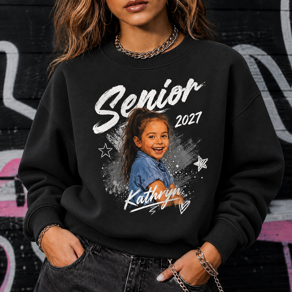 Personalized Senior Photo Shirt 2027, Vintage Graduate Picture Tee, Class of 2027