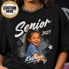 Personalized Senior Photo Shirt 2027, Vintage Graduate Picture Tee, Class of 2027
