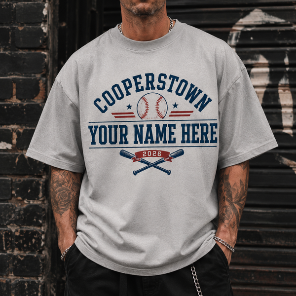 Personalized Baseball Shirt, Custom Cooperstown Team Tee, Retro Tournament Style 2026
