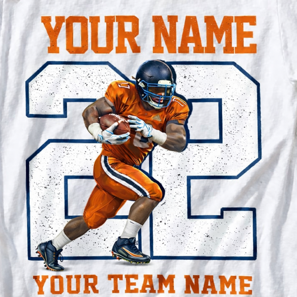Custom Sport Photo Shirt, Personalized Player Name & Number Tee, Baseball Football Volleyball