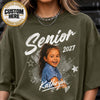 Personalized Senior Photo Shirt 2027, Vintage Graduate Picture Tee, Class of 2027