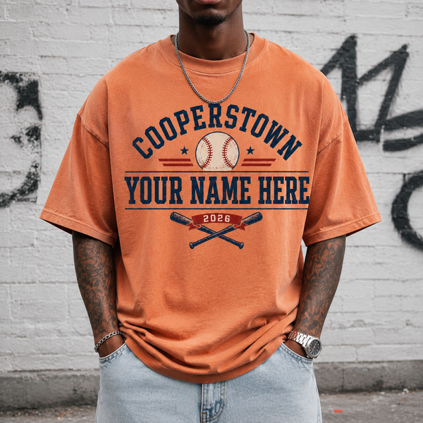 Personalized Baseball Shirt, Custom Cooperstown Team Tee, Retro Tournament Style 2026