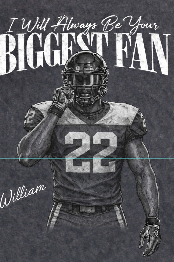 Custom Photo Football Player Shirt, Retro Bootleg Style, I'll Always Be Your Biggest Fan Tee