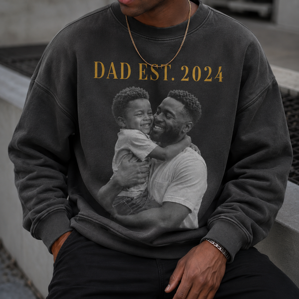 Personalized Dad Photo Shirt, Custom Father Portrait Graphic Tee, Trendy Father’s Day Gift