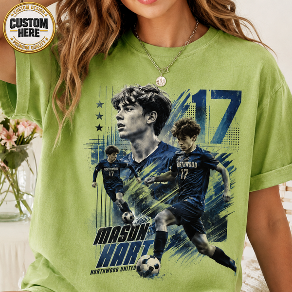 Custom Soccer Dad Shirt, Personalized Player Graphic Tee With Name & Number