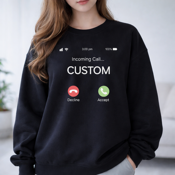 Incoming Call Shirt, Personalized iPhone Call Screen Tee, Custom Name Design, Funny Comfort Colors Apparel
