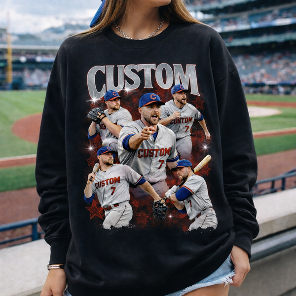 Custom Baseball Player Shirt, Personalized Name Tee, Retro Bootleg Style