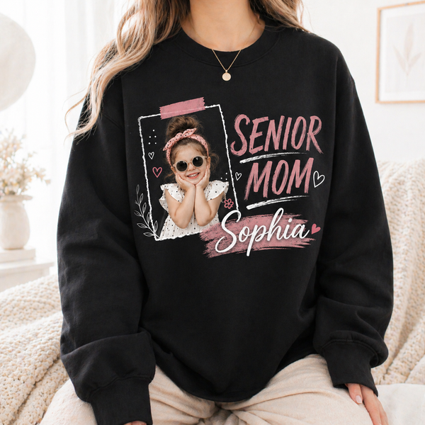 Personalized Class of 2027 Shirt, Custom Senior Mom Photo Tee