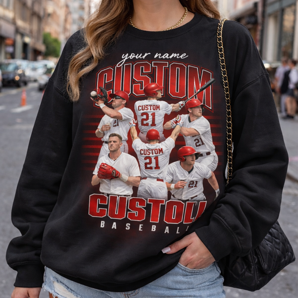Custom Player Bootleg Shirt, Personalized Team School Spirit Tee, Baseball Softball Photo Shirt