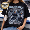 Custom Sport Shirt, Ice Hockey Shirt, Vintage 90s Bootleg Tee, Personalized Photo T-shirt, Custom Gift Shirt, Hockey Fan, Game Day Top