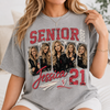 Custom 2027 Senior Football Mom Bootleg Shirt, Player Photo Tee With Name & Jersey Number