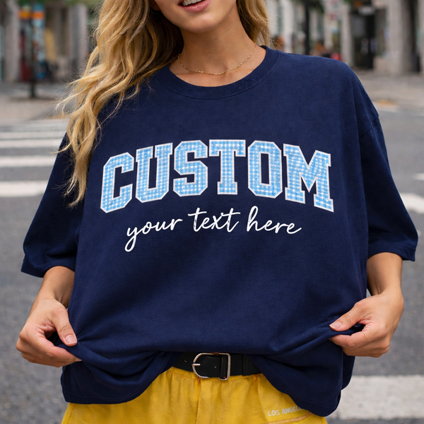 Custom Varsity Letter Shirt, Personalized College Crewneck, Custom Name University Pullover