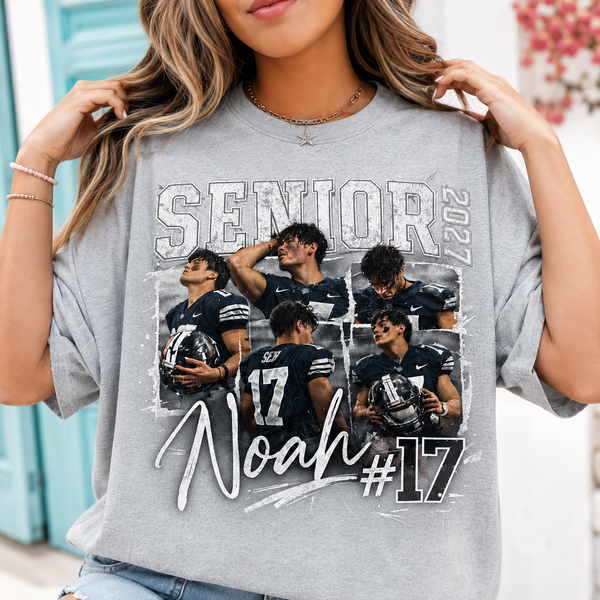 Custom 90s Bootleg Senior Football Mom Shirt, Retro Player Photo Tee