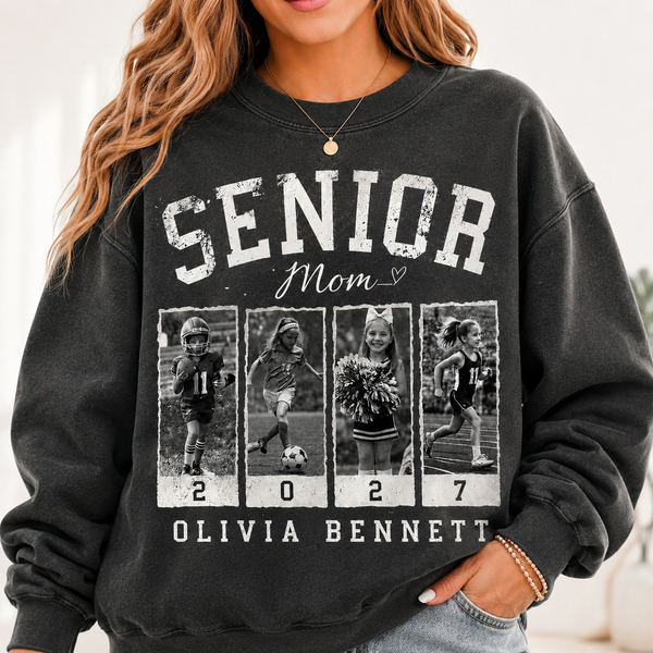 Personalized 2027 Senior Bootleg Football Shirt, Custom Football Mom Tee With Name & Number