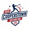 Custom Baseball Shirt, Personalized Team Tee, Player Name Design, Cooperstown Apparel, Youth Fan Top