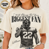 Custom Photo Football Player Shirt, Retro Bootleg Style, I'll Always Be Your Biggest Fan Tee