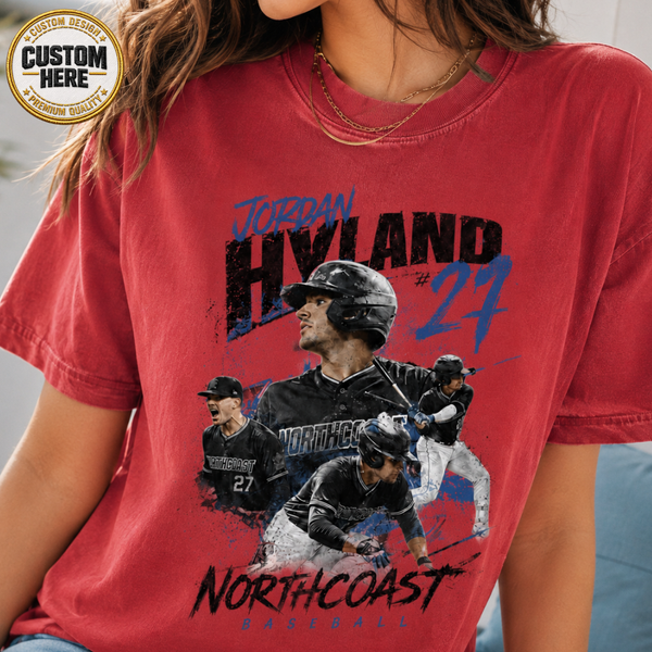 Custom Baseball Bootleg Shirt, Personalized Player Graphic Tee With Name & Number