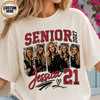 Custom 2027 Senior Football Mom Bootleg Shirt, Player Photo Tee With Name & Jersey Number