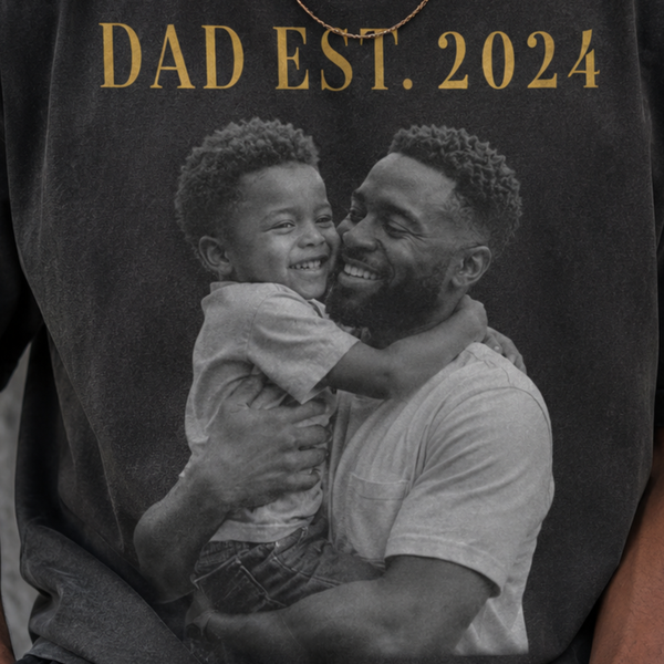 Personalized Dad Photo Shirt, Custom Father Portrait Graphic Tee, Trendy Father’s Day Gift
