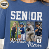 Custom Senior Baseball Mom Shirt 2027, Personalized Player Photo Tee With Name & Number