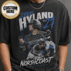 Custom Baseball Bootleg Shirt, Personalized Player Graphic Tee With Name & Number