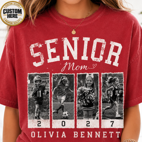 Personalized 2027 Senior Bootleg Football Shirt, Custom Football Mom Tee With Name & Number