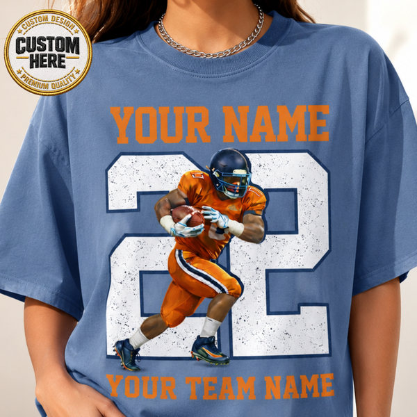 Custom Sport Photo Shirt, Personalized Player Name & Number Tee, Baseball Football Volleyball