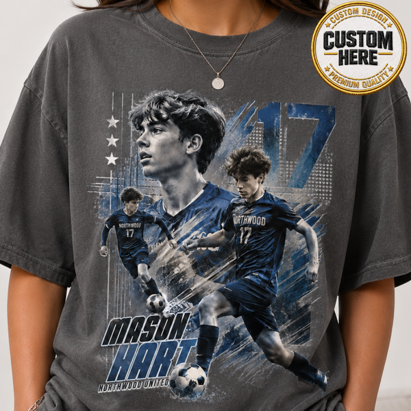 Custom Soccer Dad Shirt, Personalized Player Graphic Tee With Name & Number