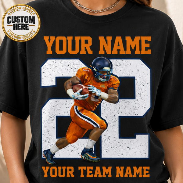 Custom Sport Photo Shirt, Personalized Player Name & Number Tee, Baseball Football Volleyball
