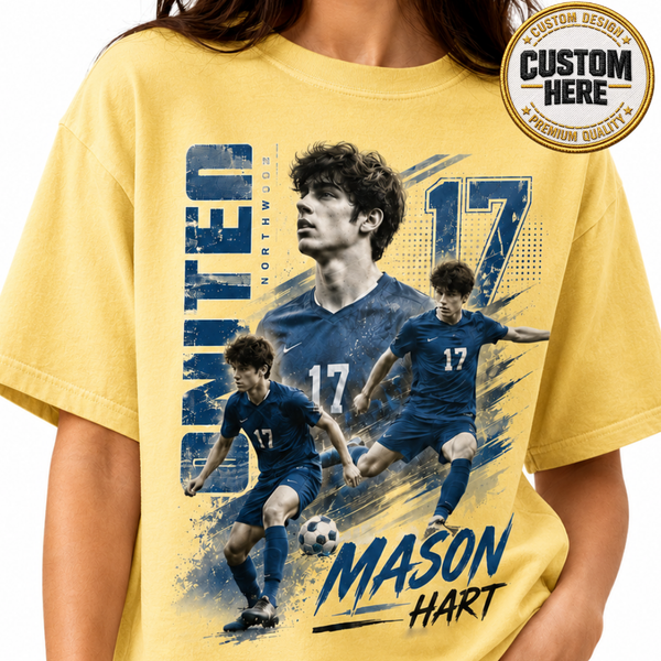 Personalized Soccer Player Shirt, Custom Team Name Tee, School Spirit Style