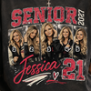 Custom 2027 Senior Football Mom Bootleg Shirt, Player Photo Tee With Name & Jersey Number