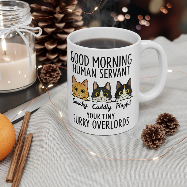 Funny Cat Mug 11oz – Cute Kitten Ceramic Coffee Cup Gift for Cat Lovers & Friend