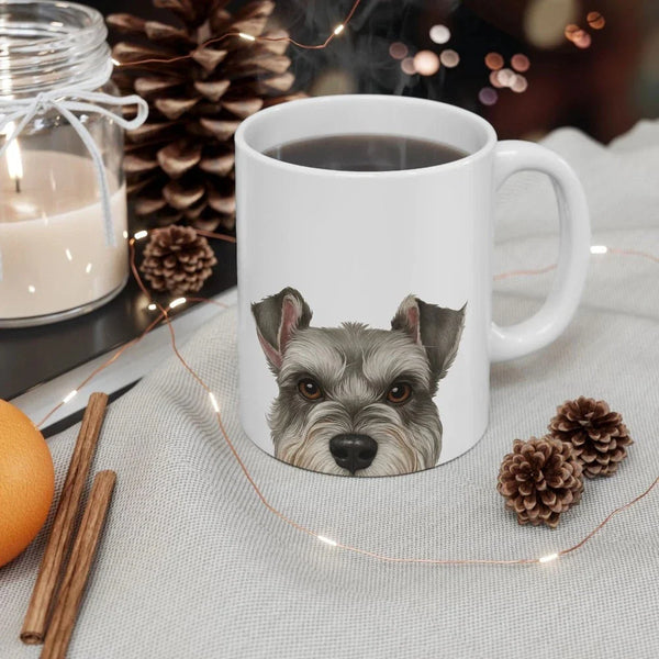 Cute Schnauzer Dog Print Ceramic Coffee Tea Mug Cup with Handle Gift 11oz