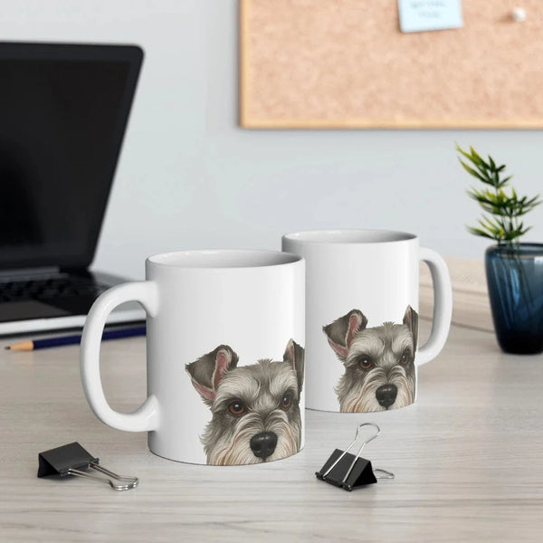 Cute Schnauzer Dog Print Ceramic Coffee Tea Mug Cup with Handle Gift 11oz