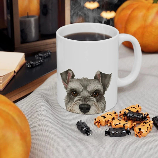 Cute Schnauzer Dog Print Ceramic Coffee Tea Mug Cup with Handle Gift 11oz