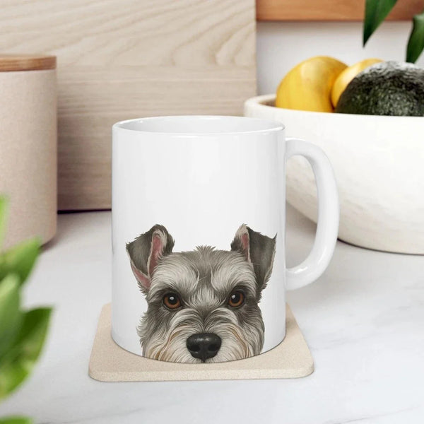Cute Schnauzer Dog Print Ceramic Coffee Tea Mug Cup with Handle Gift 11oz