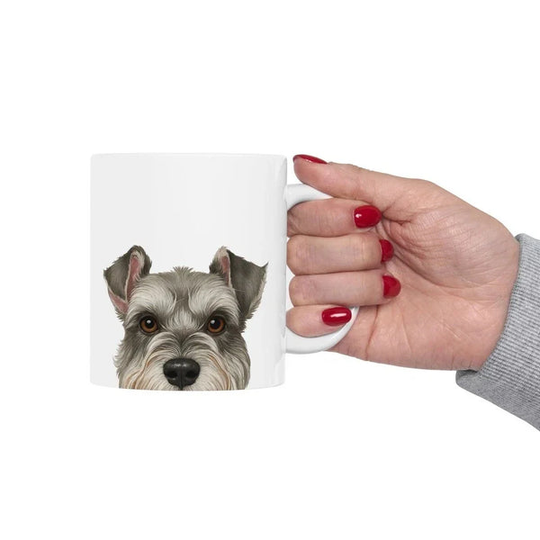 Cute Schnauzer Dog Print Ceramic Coffee Tea Mug Cup with Handle Gift 11oz