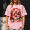 Custom Football Family Shirt, Personalized Player Photo Tee With Name & Number