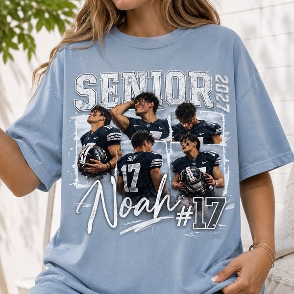 Custom 90s Bootleg Senior Football Mom Shirt, Retro Player Photo Tee