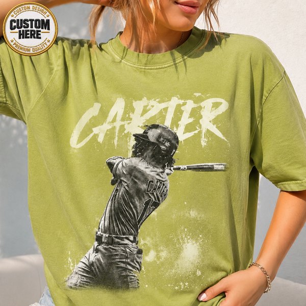 Personalized Baseball Player Shirt, Custom Name & Team Tee, Retro 90s Bootleg Style