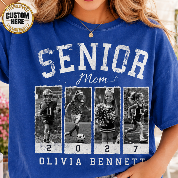 Personalized 2027 Senior Bootleg Football Shirt, Custom Football Mom Tee With Name & Number