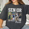 Custom Senior Baseball Mom Shirt 2027, Personalized Player Photo Tee With Name & Number