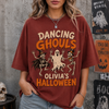 Dancing Ghouls Halloween Shirt, Cute Ghost & Skeleton Spooky Season Tee
