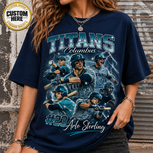 Personalized Baseball Shirt, Vintage 90s Bootleg Tee, Custom Photo Design, Sports Lover Apparel, Graphic Top