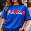 Custom Team Name Shirt, Comfort Colors Sports Tee, Game Day Apparel, College Spirit Top, Varsity Style
