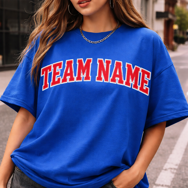 Custom Team Name Shirt, Comfort Colors Sports Tee, Game Day Apparel, College Spirit Top, Varsity Style