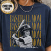 Custom Baseball Mom Shirt, Kid Name Photo Tee, Baseball Mama Apparel, Sports Mom Top, Game Day Outfit