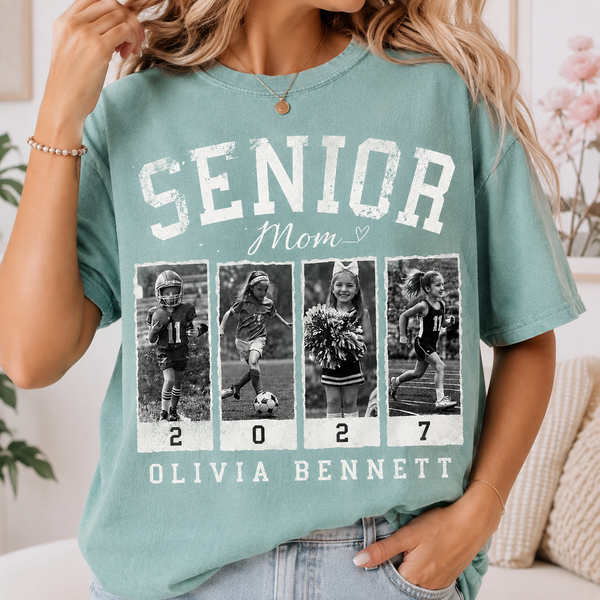 Personalized 2027 Senior Bootleg Football Shirt, Custom Football Mom Tee With Name & Number