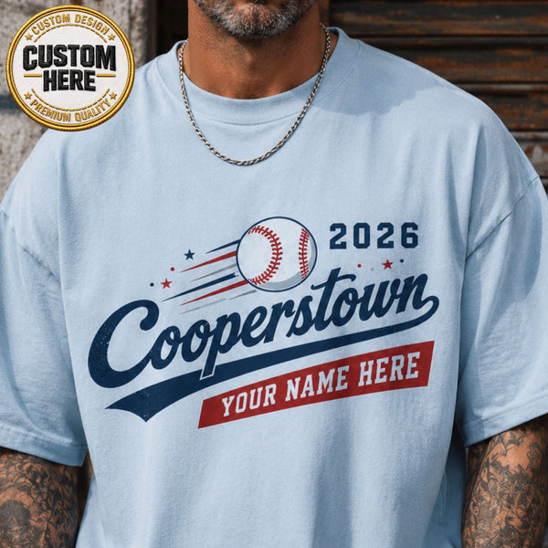 Custom Cooperstown Baseball Shirt, Personalized Team Name Tee, Retro Tournament Style 2026